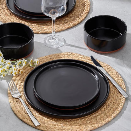 LIANYU 24 Piece Dinnerware Set for 8, Modern Style Stoneware Dinnerware Set | - Image 6
