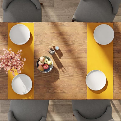 Encasa XO Table Runner, Cotton Canvas Dining Runner 13"x36" | Sunbeam Yellow - Image 5