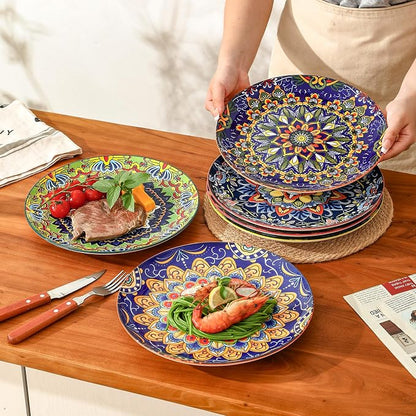 Ceramic Dinner Plate Set of 6-10.5 Inch Large Porcelain Plates - Image 5