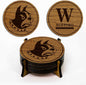 LazerEdge Wofford Terriers Wooden Coaster Set - Cherry Wood - Officially Licensed Product - 4-Pack
