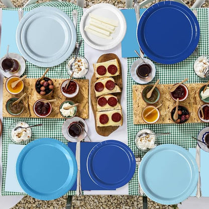 60 PCS Blue Paper Plates, Light Blue Plates and Napkins Party Supplies - Image 3