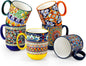 vancasso Simi Boho Coffee Mugs Set of 6, 14 oz Ceramic Mugs by vancasso