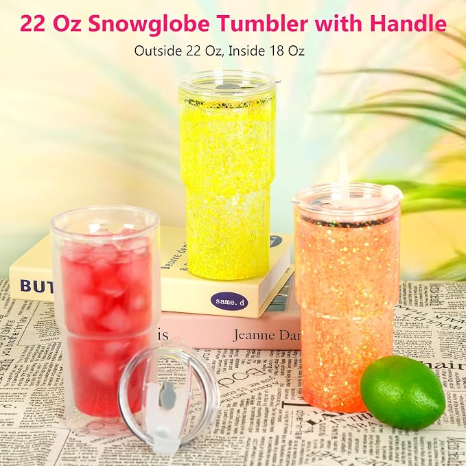 18 Oz 8 Pack Acrylic Snowglobe Tumbler - Image 4
