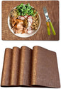 Set of 4 Faux Leather Placemats, Dual‑Sided Non‑Slip Vinyl Placemats, Washable Table Mats, Wipeable Metallic Dining Mats for Kitchen and Dining
