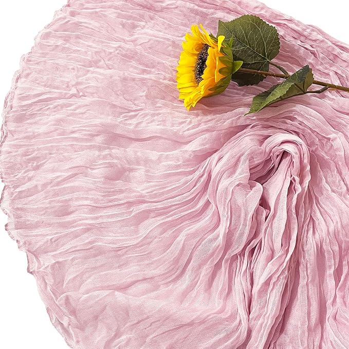 6Pack Light Pink Cheesecloth Table Runner, 17 x 108 inch Sheer Cheese Cloth - Image 6