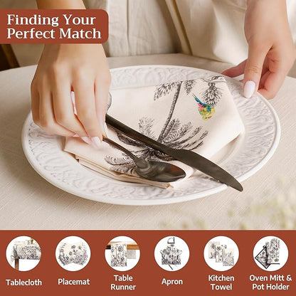 Maison d' Hermine Cloth Napkins Set of 4 100% Cotton for Thanksgiving Christmas Decorations Everyday Reusable Square Fall Napkins Cloth Washable Dinner Party (Amazonia, 20"x20")
