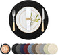 Round Faux Leather Placemats and Coasters, Reversible Heat Resistant Non-Slip by LANDVIEW