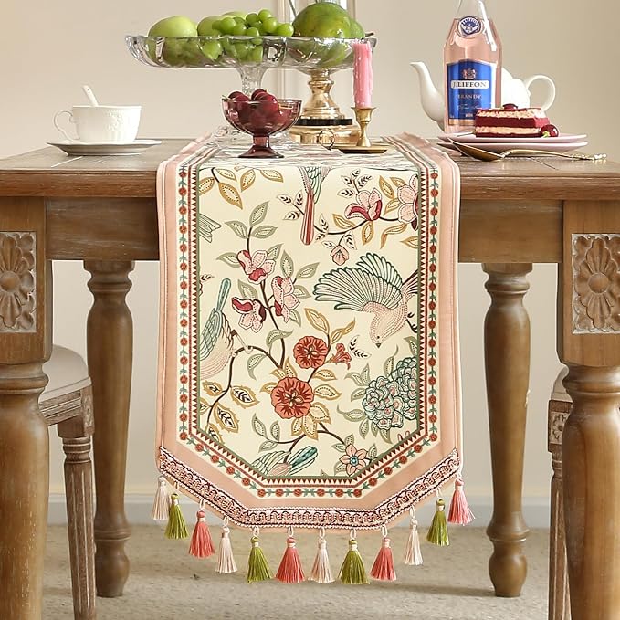 Patdrea Designer Vintage French Velvet Table Runner, Dining Room Living Room - Image 5