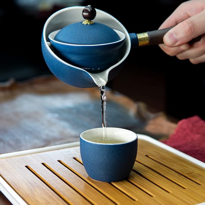 LURRIER Porcelain Chinese Gongfu Tea Set, Portable Teapot Set - Image 5