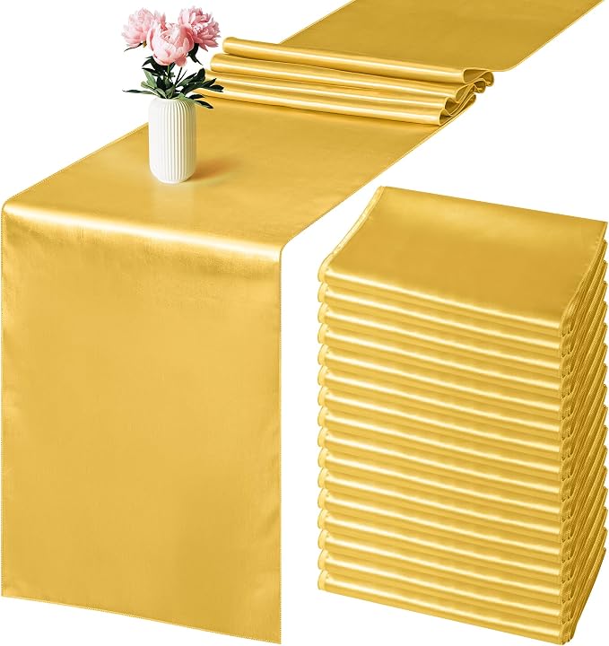 Aneco 4 Pack Satin Table Runner 12 x 108Inch Long Bright Silk and Smooth Fabric by Aneco