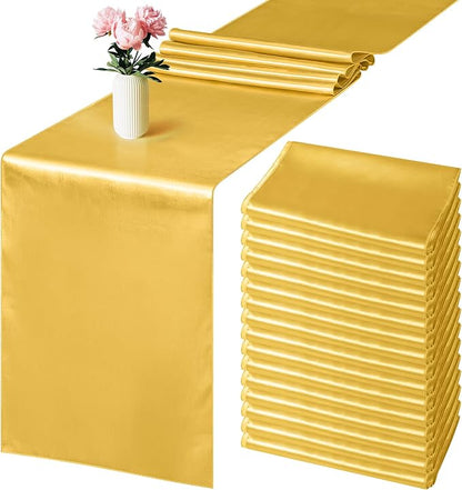 Aneco 4 Pack Satin Table Runner 12 x 108Inch Long Bright Silk and Smooth Fabric by Aneco