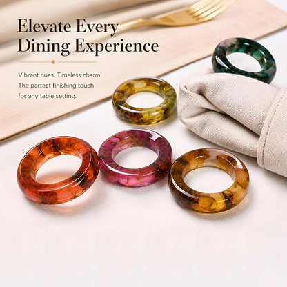 Unique Artisan Resin Napkin Rings Set of 36, Luxurious Modern Table Decor - Image 3