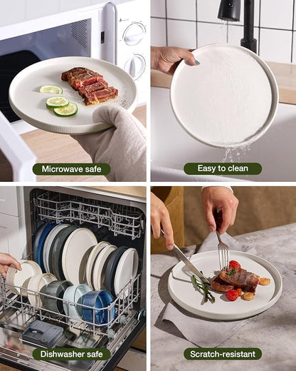 Famiware Star Stoneware Dinnerware Set, Reactive Glaze Plates & Bowls - Image 7