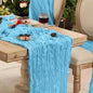 6 Pack Light Blue Cheesecloth Table Runner Boho Gauze Home Decor | 120 Inch by Playieer