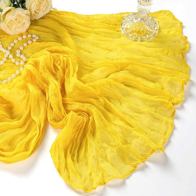 6 Pack Lemon Yellow Cheesecloth Table Runner 10Ft Gauze Cheese Cloth Table - Image 7