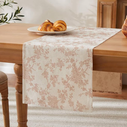French Pastoral Farmhouse Table Runners, 13x108 Inch Taupe | 100% Organic - Image 7