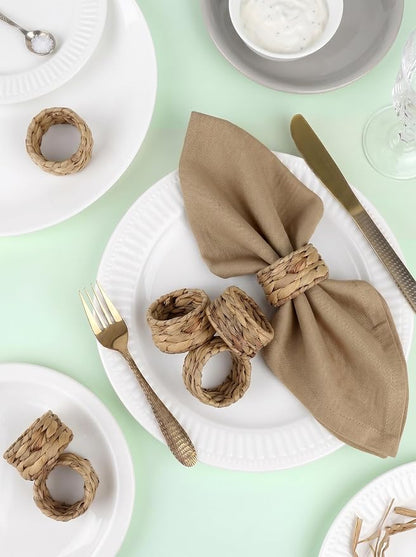 Napkin Rings – Pack of 12, Handwoven Rustic Table Décor - Image 4