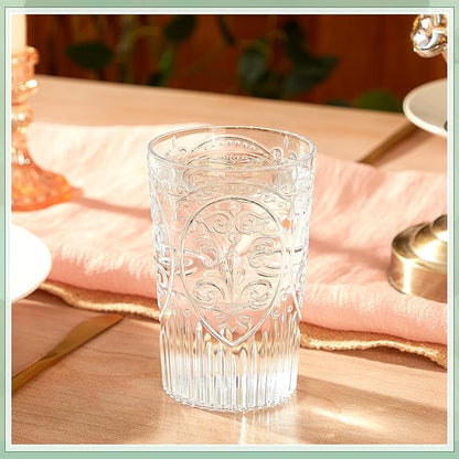 48 Pcs 16 oz Plastic Vintage Drinking Glasses Stemless Ribbed Highball Glasses - Image 5