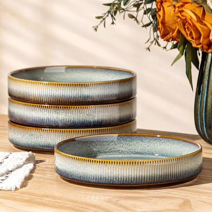 7.5" Ceramic Pasta Bowls Set of 4, Salad Bowls | Versatile Serving Bowls by TheTerra