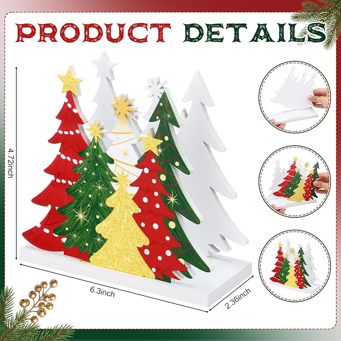 Christmas Tree Napkin Holder for Tables Classical Red and Green Christmas Tree - Image 2