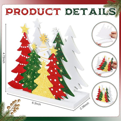 Christmas Tree Napkin Holder for Tables Classical Red and Green Christmas Tree - Image 2