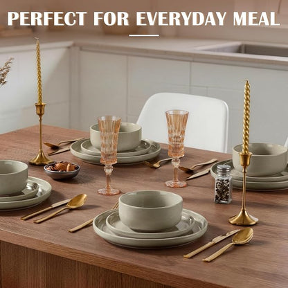 E-far Cereal Bowls Set of 4, 27oz Ceramic Deep Soup Bowls - Image 5
