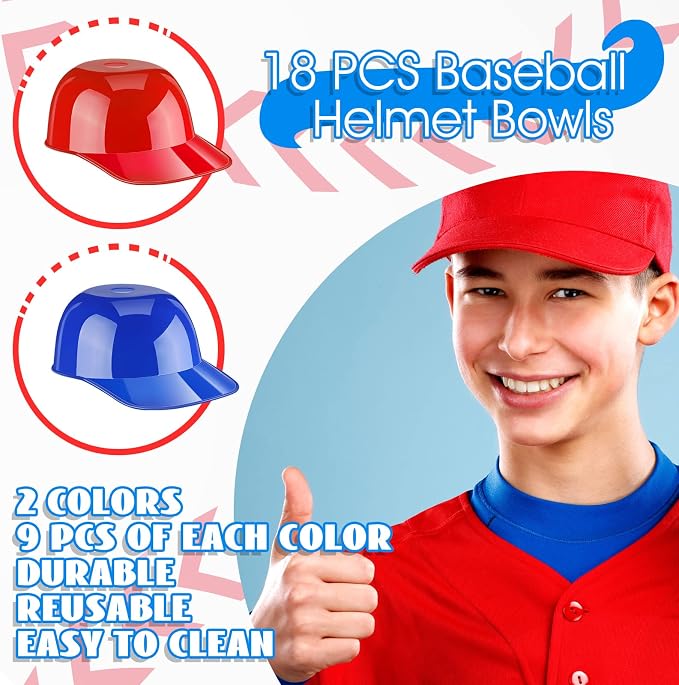 Ice Cream Dessert Baseball Cap Bowls Baseball Helmet Snack Bowl 8 oz Mini Party - Image 5