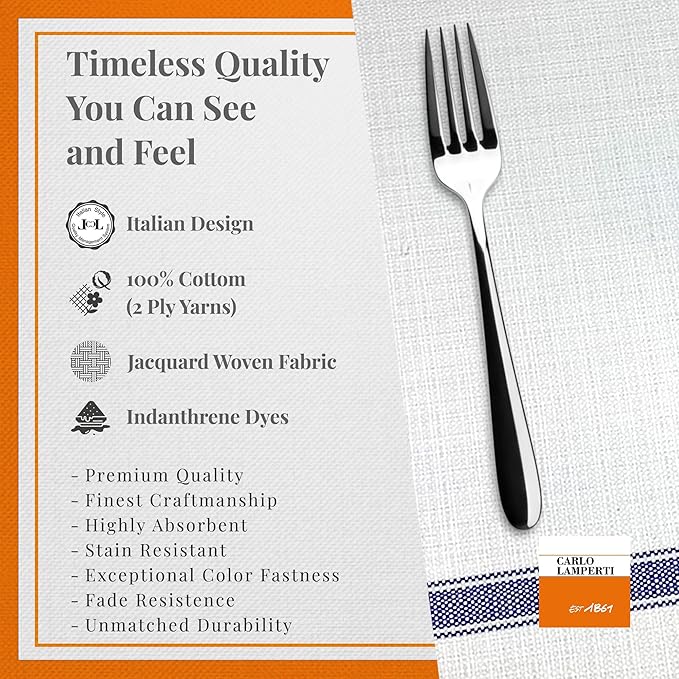 Premium Cloth Striped Placemats Set of 4 – 100% Soft Durable Jacquard Woven Cotton Table Placemats with Stain-Release Fabric – Machine Washable for Dining Table – Taupe, 20"x14"