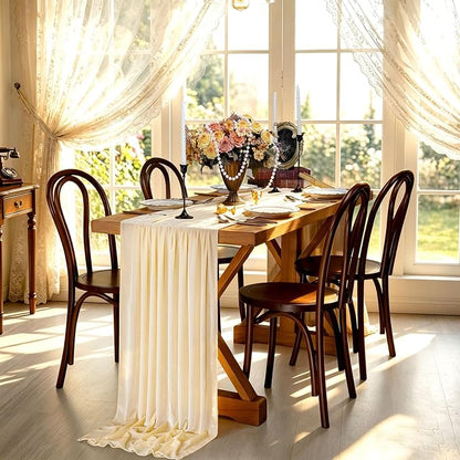 Beige Velvet Table Runner 29 x 120 Inch Luxury Farmhouse Tabletop | 10ft Long - Image 5