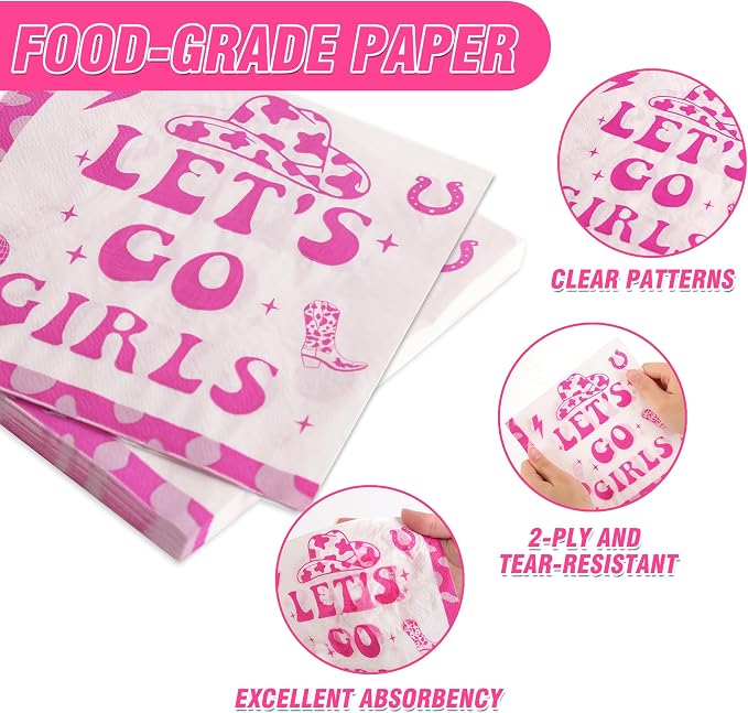 100 Pcs Disposable Let's Go Girls Party Tableware Set - Image 7