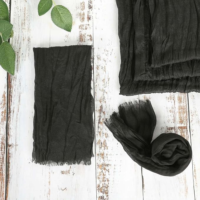 Efavormart 5 Pack 24"x19" Black Matte Gauze Cheesecloth Napkins, Modern Cotton - Image 8