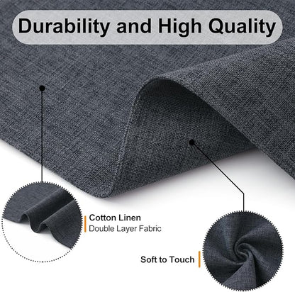 Homaxy Cloths Placemats for Dining Table Set of 6, Heat Resistant Washable Cotton Linen Blend Table Mats, Easy to Clean Place Mats for Indoor Outdoor Party Kitchen Decoration, 13" x 19", Charcoal Gray