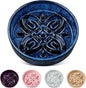 vancasso Ceramic Slow Feeder Dog Bowls, Puzzle Dog Food Bowls with Floral Maze, Anti -Slip Pet Food Dish for Small Breed, 0.6 Cups, Blue