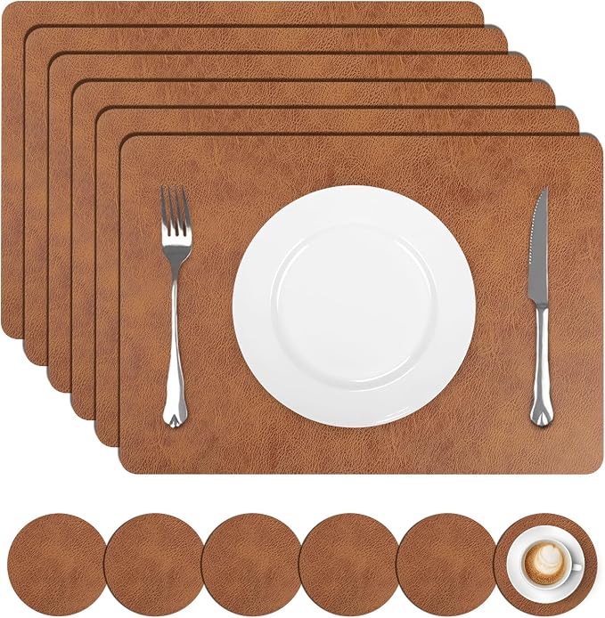comfoyar Faux Leather Placemats by comfoyar