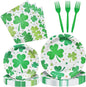 96 Pieces St. Patrick's Day Shamrock Tableware Party Supplies by GistomeHome