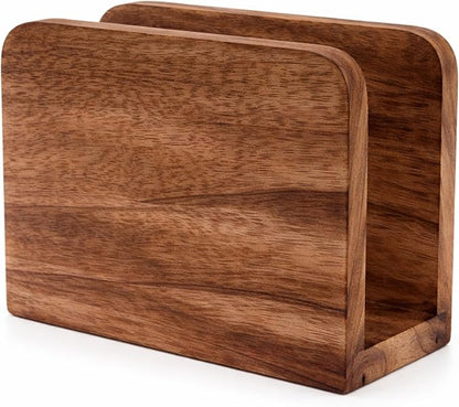 Mango Wood Burning Finish Napkin Holder, 5.5"x2.5"x4" | Upright Paper Napkin - Image 9