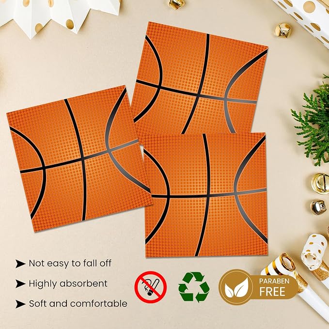 40 Pcs Basketball Plates and Napkins Party Tableware Set, Serves 20 | - Image 4