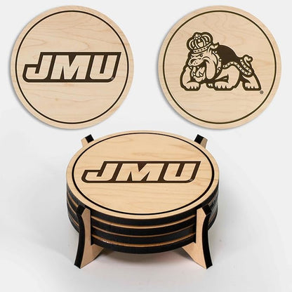 LazerEdge James Madison Dukes Wooden Coaster Set - Maple Wood - Officially Licensed Product - 4-Pack