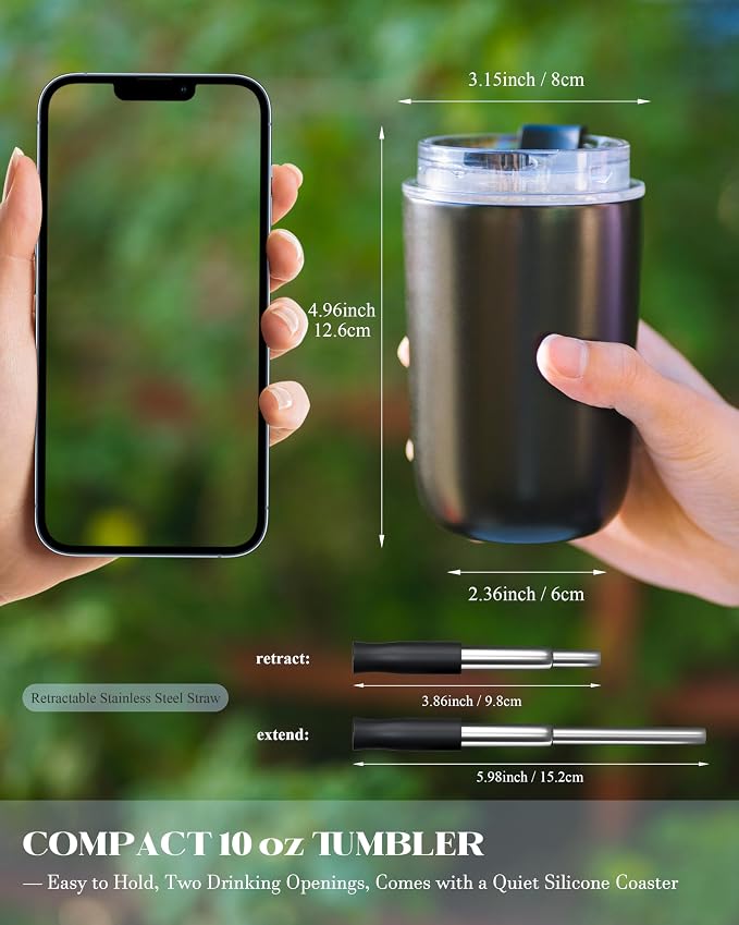 10 oz Insulated Coffee Tumblers, Travel Coffee Tumblers - Image 3