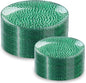 Rubtlamp 100 Pcs Clear Green Plastic Plates Dinnerware Set, 50 Dessert platos by Rubtlamp