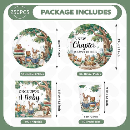 250Pcs Storybook Baby Shower Party Supplies - Image 2