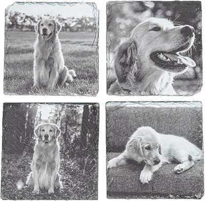 Blue Ridge Mountain Gifts - Custom Pet Coasters Printed with Photos of Your Dog, Memorial Gift for Dog Lovers, Slate Coaster for Pet Owners