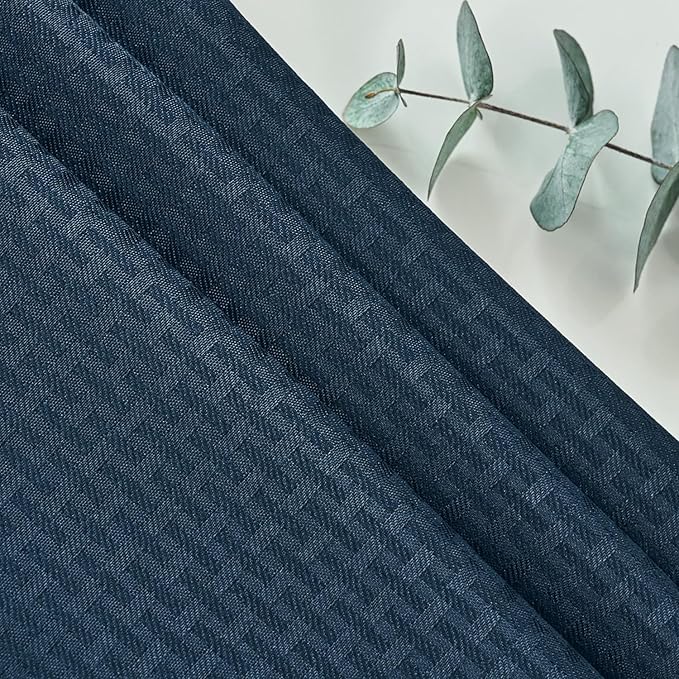 maxmill Tablecloth Weaved Texture Stain Resistant Waterproof, Wrinkle Resistant Washable Table Cloth, Fabric Table Cover for Dining Room, Indoor Outdoor Use, Rectangle 60 x 120 Inch, Navy Blue