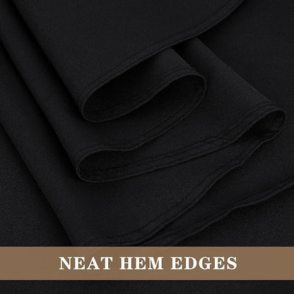 Fitable Black Rectangle Tablecloths for 6 Foot Tables, 6 Pack - 70 x 108 Inches - Stain Resistant and Washable Table Clothes, Polyester Fabric Table Covers for Wedding, Party, Banquet, Buffect