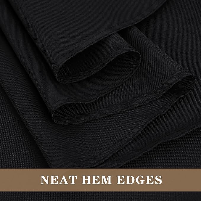 Fitable 8 Pack Black Table Cloths 120 Inch Round - Stain Resistant and Washable Tableclothes, Polyester Fabric Table Covers for Wedding, Party, Banquet, Formal Events