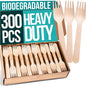 Disposable Wooden Forks For Eating - 300pcs - Heavy Duty & Sharp - Our Guilt-Free FSC Certified Wood Protects Forests - A Great Alternative to Bamboo Forks Disposable