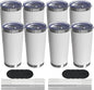 20oz Travel Coffee Tumbler 8 Pack, Lids and Straws, Stainless Steel | Double by UIRZOTN