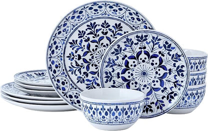 Pfaltzgraff Medallion Radiance 12 Piece Stoneware Dinnerware Plate Bowl Dish Set by Pfaltzgraff