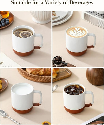 MALACASA Ceramic Coffee Mugs Set of 4, 16oz Coffee Cups, Modern Farmhouse Mugs - Image 5
