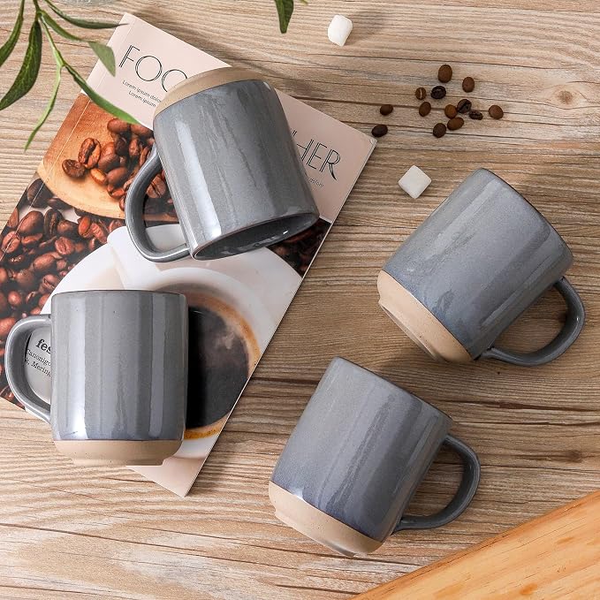 HASENSE Coffee Mugs, 12 OZ Coffee Cups Ceramic Set of 4 - Image 7